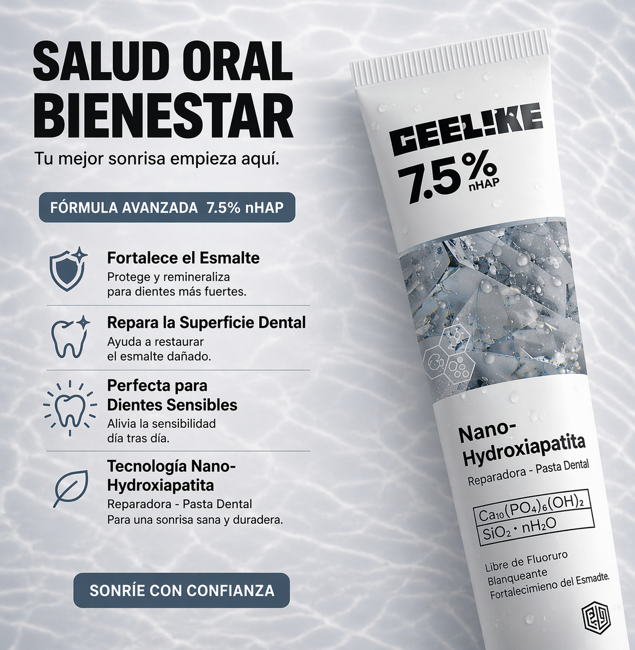 CEELIKE Nano-Hidroxiapatite 7,5 % – Pasta dental reparadora - ¡COMPRA MÁS A UN PRECIO ESPECIAL!