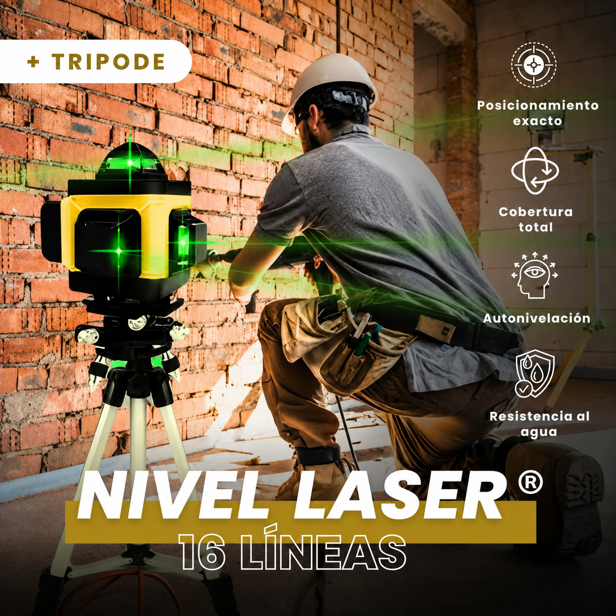 [PROMO] NIVEL LÁSER 16 LÍNEAS: 4D AUTONIVELANTE - 50% DESCUENTO 🔥