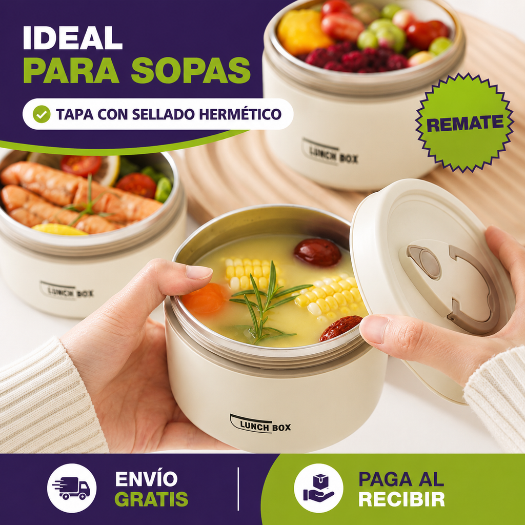 [OFERTA] Portacomidas y Lonchera Térmica - Set x4 🔥
